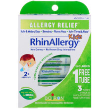 Boiron, Kids, RhinAllergy, 3 Tubes, 80 Quick-Dissolving Pellets Each