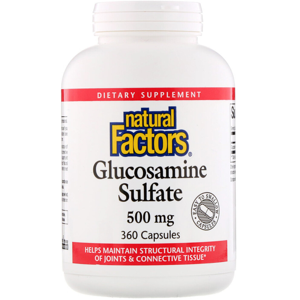 Natural Factors , Glucosamine Sulfate, 500 Mg, 360 Capsules