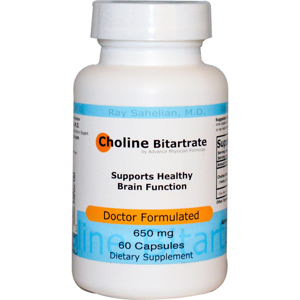 Advance Physician Formulas , Choline Bitartrate, 650 Mg, 60 Capsules