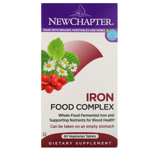 New Chapter, Complexe de Fer Fermenté, 60 Comprimés Végétariens
