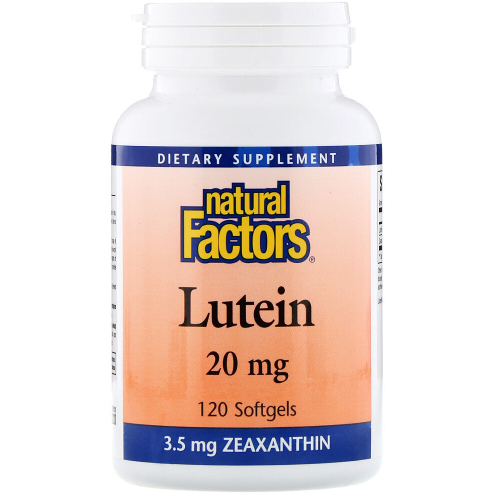Natural Factors , Lutein, 20 Mg, 120 Softgels