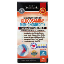 BioSchwartz, Glucosamin MSM + Chondroitin mit patentiertem Fruitex-B, 90 Kapseln