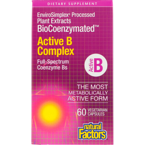 Natural Factors, BioCoenzymé, Complexe B Actif, 60 Capsules Végétariennes