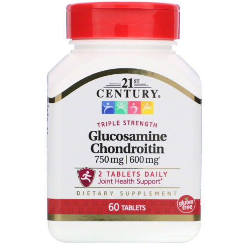 21st Century, Glucosamine / Chondroïtine Triple Concentration, 60 Comprimés