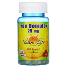 Nature's Life, Eisen Komplex, 25 mg, 50 Vegetarische Kapseln