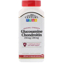 21st Century, Glucosamine / Chondroitin, Original Strength, 250 mg / 200 mg, 200 Easy to Swallow Capsules