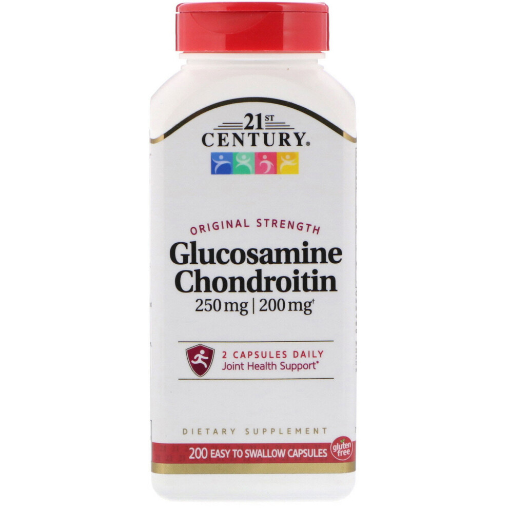 21St Century , Glucosamine / Chondroitin, Original Strength, 250 Mg / 200 Mg, 200 Easy To Swallow Capsules