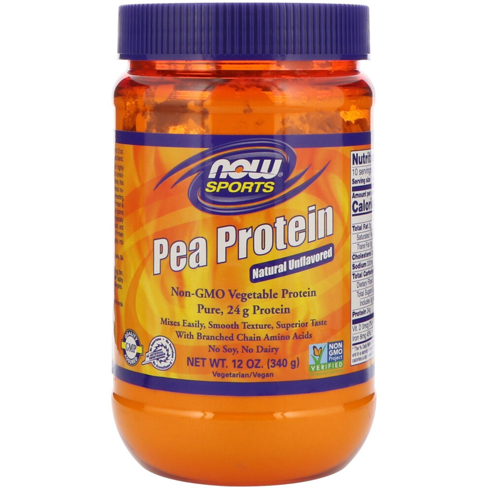 Now Foods, Sports, Pea Protein, Natural Unflavored, 12 oz (340 g)