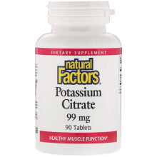 Natural Factors, Kaliumcitrat, 99 mg, 90 Tabletten
