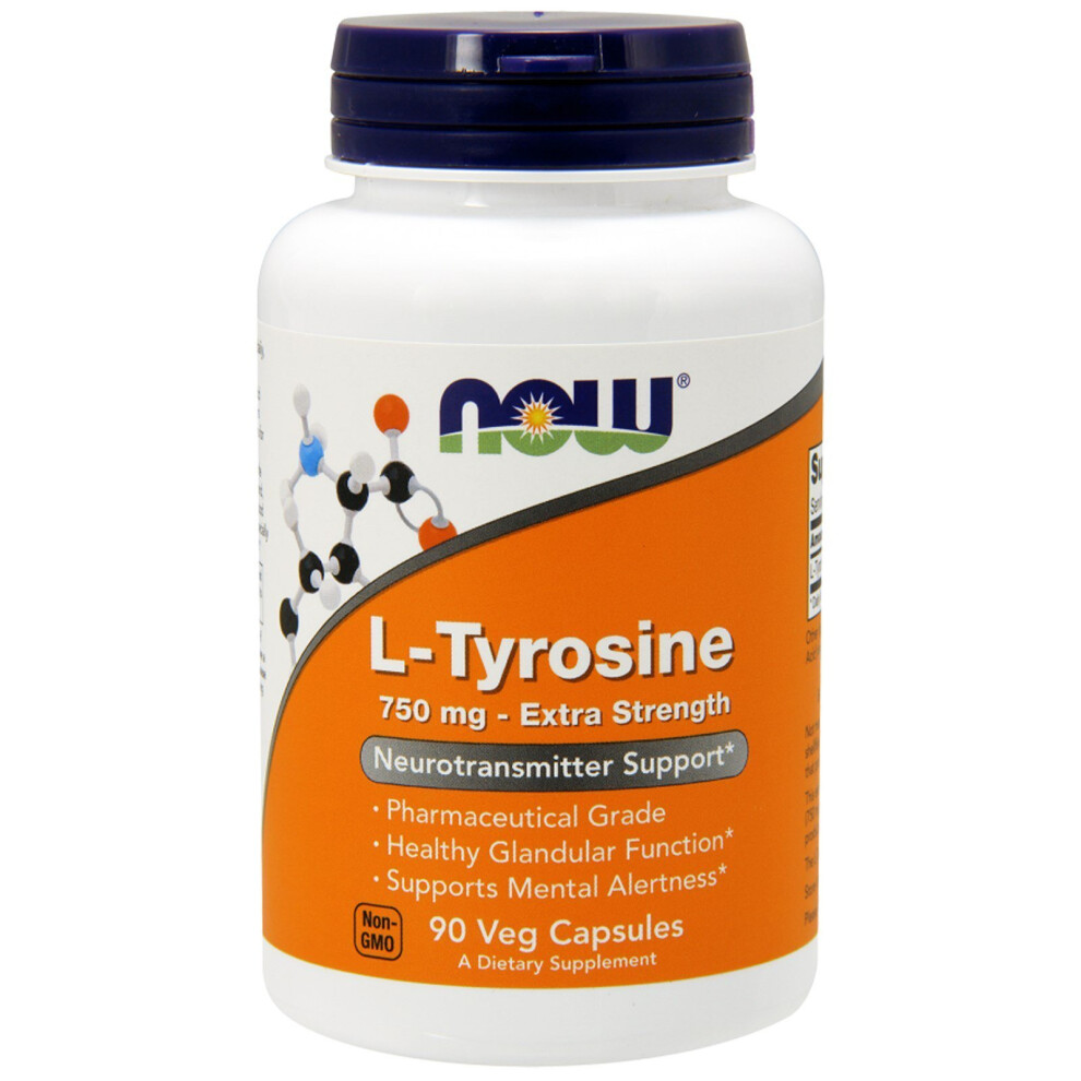 Now Foods , L-Tyrosine, Extra Strength, 750 Mg, 90 Veg Capsules