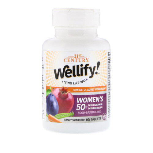 21st Century, Wellify! Multivitamines Multiminéraux Femmes 50+, 65 Comprimés