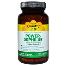 Country Life, Power-Dophilus, Milchfreies Probiotikum, 200 Vegane Kapseln