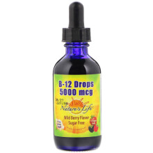 Nature's Life, B-12 Tropfen, Zuckerfrei, Wildbeere, 5.000 mcg, 2 fl oz (60 ml)