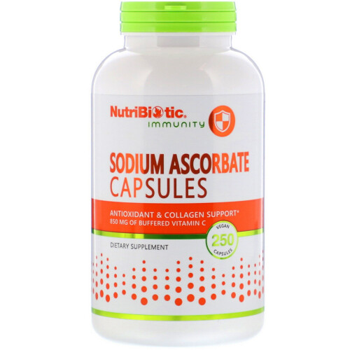 NutriBiotic, Immunité, Ascorbate de Sodium, 250 Gélules Végans