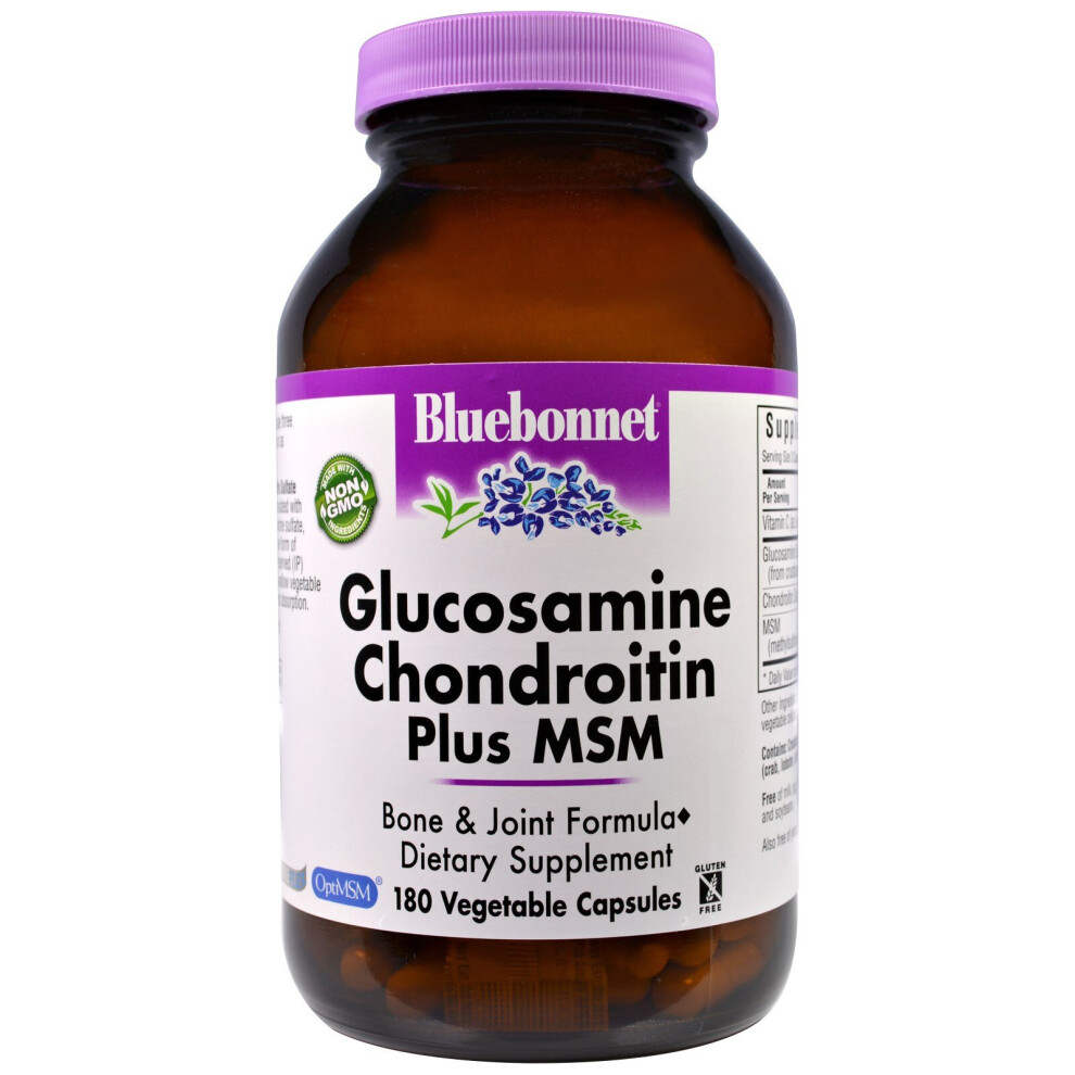 Bluebonnet Nutrition , Glucosamine Chondroitin Plus Msm, 180 Vegetable Capsules
