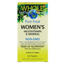 Natural Factors, Terre et Mer Entières, Multivitamines et Minéraux pour Femmes, 60 Comprimés