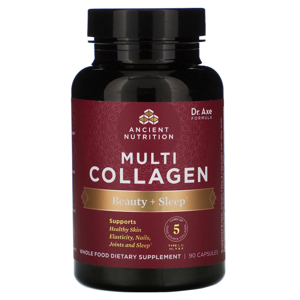 Dr. Axe / Ancient Nutrition , Multi Collagen, Beauty + Sleep, 90 Capsules