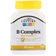 21st Century, B-Komplex Plus Vitamin C, 100 Tabletten