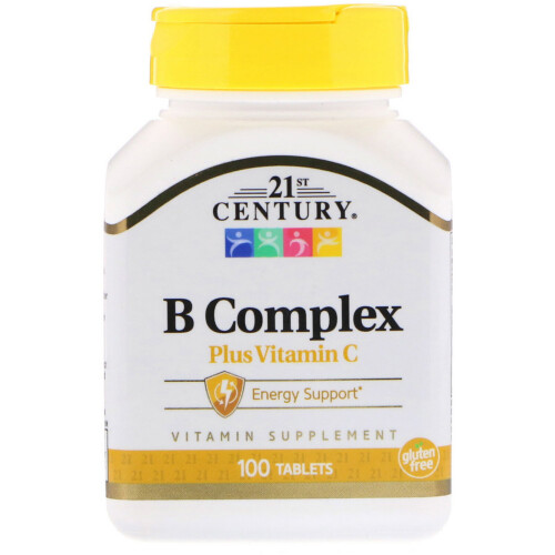 21st Century, Complexe B plus vitamine C, 100 comprimés