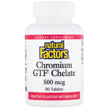 Natural Factors, Chrom GTF Chelat, 500 mcg, 90 Tabletten