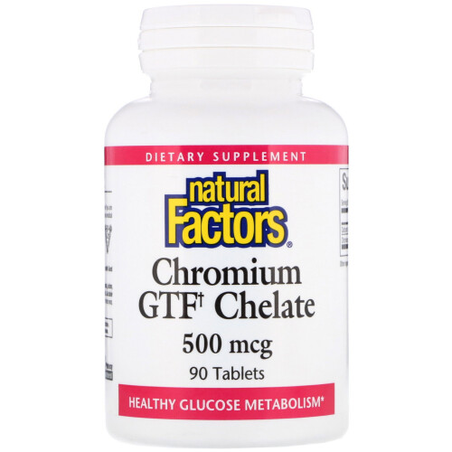 Natural Factors, Chrom GTF Chelat, 500 mcg, 90 Tabletten