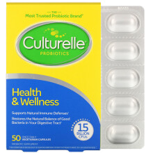 Culturelle, Probiotiques, Santé et Bien-être, 15 Milliards d'UFC, 50 Capsules Végétariennes Quotidiennes
