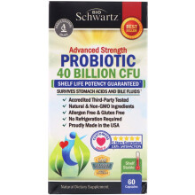 BioSchwartz, Probiotique Puissance Avancée, 40 Milliards d'UFC, 60 Gélules (20 Milliards d'UFC par Gélule)