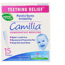 Boiron, Camilia, Zahnungshilfe, Ab 1 Monat, 15 Vordosierte Flüssigdosen, je 0,034 fl oz (1 ml)