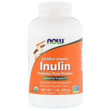 NOW Foods, Zertifiziertes Bio-Inulin, Präbiotisches Reinpulver, 1 lb (454 g)
