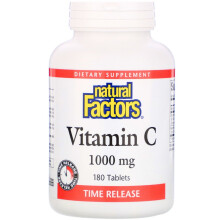 Natural Factors, Vitamin C, Zeitverzögerte Freisetzung, 1.000 mg, 180 Tabletten