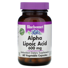 Bluebonnet Nutrition, Alpha-Liponsäure, 600 mg, 60 pflanzliche Kapseln