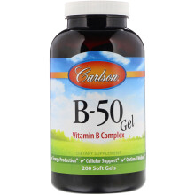 Carlson, B-50 Gel, Vitamin B-Komplex, 200 Weichgelatinekapseln