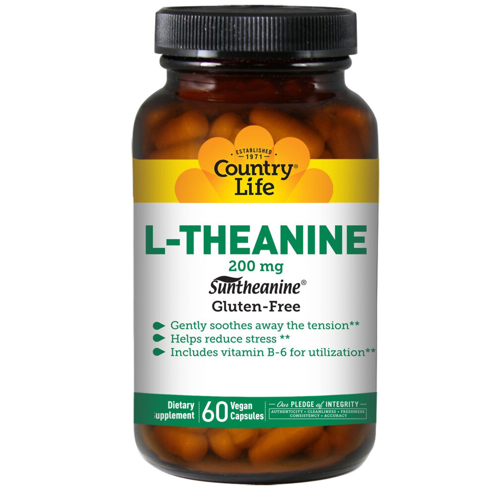 Country Life , L-Theanine, 200 Mg, 60 Vegan Capsules