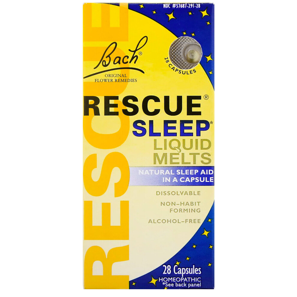 Bach , Original Flower Remedies, Rescue Sleep Liquid Melts, 28 Capsules