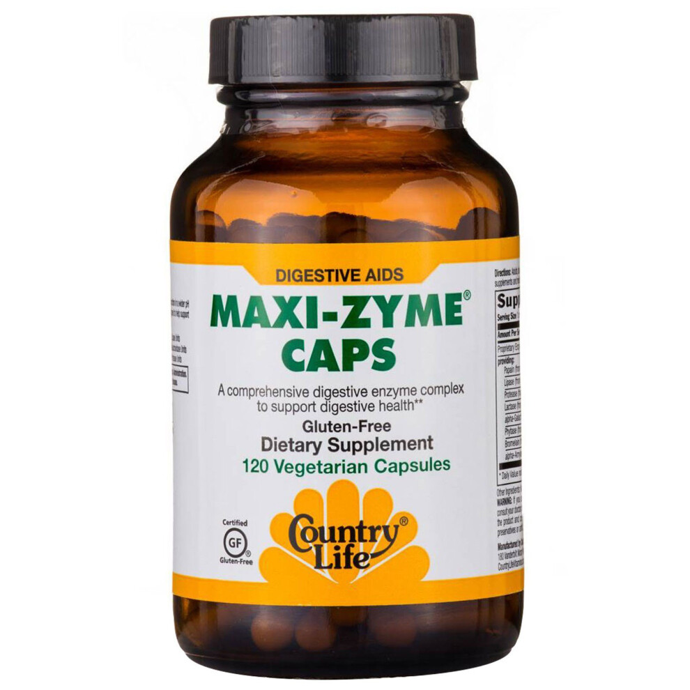 Country Life , Maxi-Zyme Caps, 120 Vegetarian Capsules