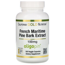 California Gold Nutrition, Französischer Meereskiefernrindenextrakt, Oligopin, 100 mg, 180 Vegetarische Kapseln
