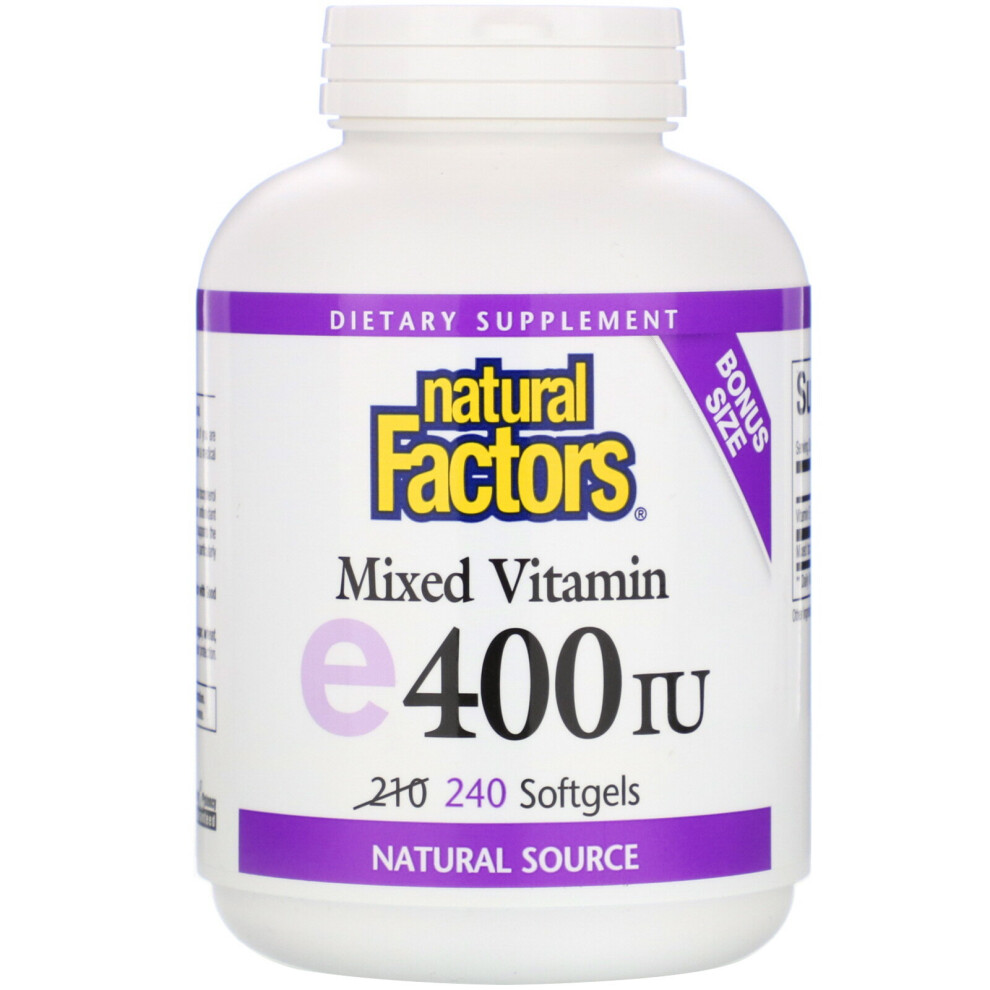 Natural Factors , Mixed Vitamin E, 400 Iu, 240 Softgels