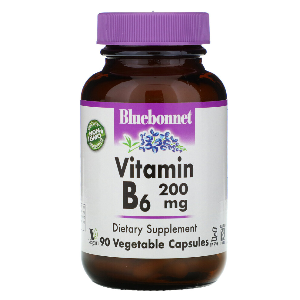 Bluebonnet Nutrition , Vitamin B-6, 200 Mg, 90 Vegetable Capsules