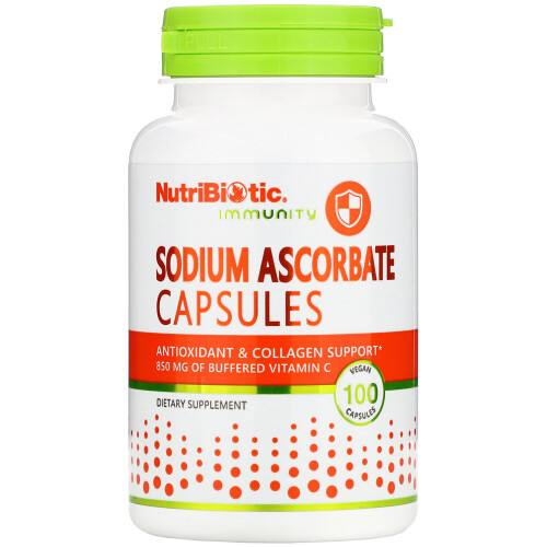 NutriBiotic, Immunité, Ascorbate de Sodium, 100 Gélules Végans