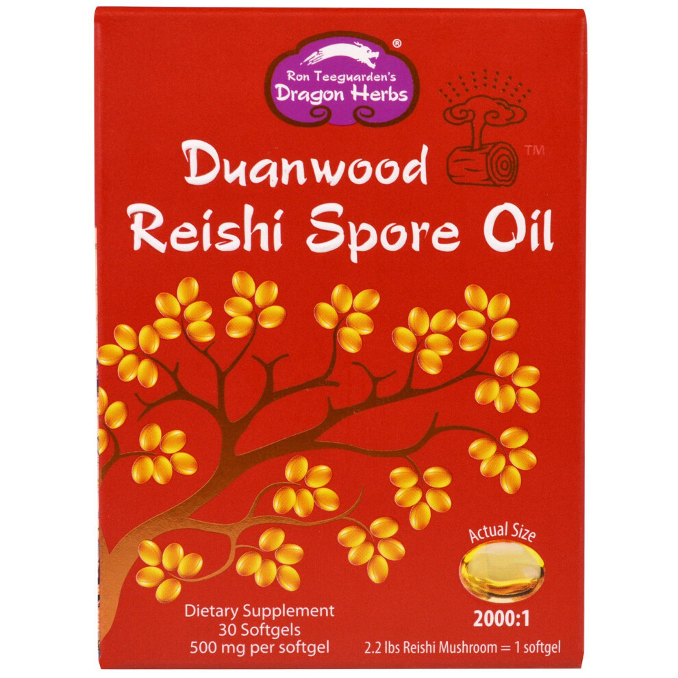 Dragon Herbs , Duanwood Reishi Spore Oil, 500 Mg, 30 Softgels