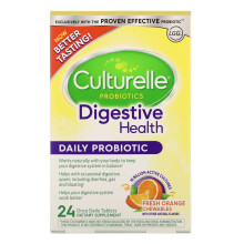 Culturelle, Comprimés à Croquer Probiotiques Quotidiens Digestifs, Orange Fraîche, 24 Comprimés Quotidiens