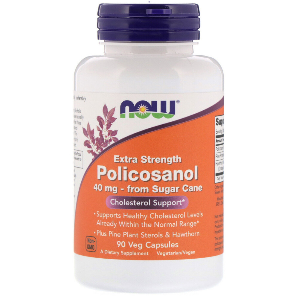 Now Foods , Extra Strength Policosanol, 40 Mg, 90 Veg Capsules
