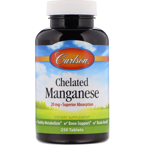 Carlson, Chelat-Mangan, 20 mg, 250 Tabletten