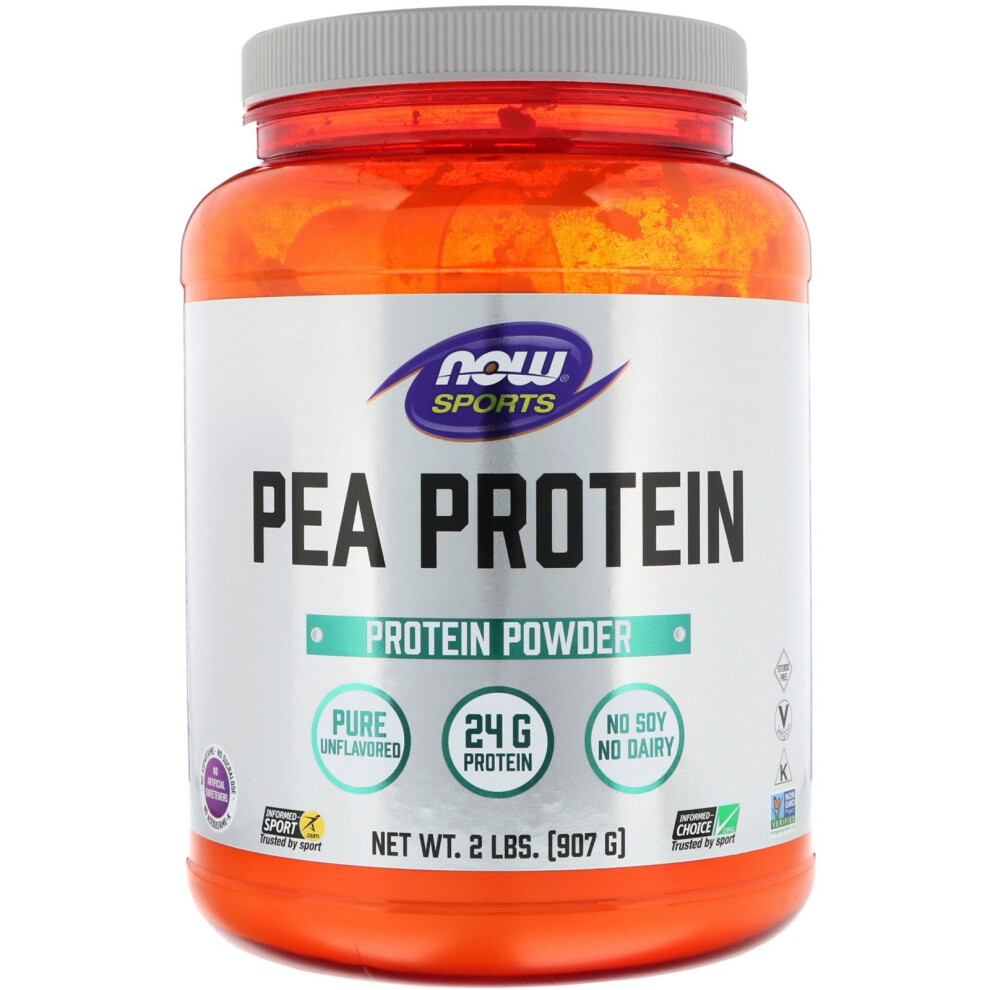 Now Foods Yellow Sports, Pea Protein, Pure Unflavored, 2 Lbs (907 G)