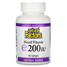 Natural Factors, Gemischtes Vitamin E, 134 mg (200 IE), 90 Weichkapseln