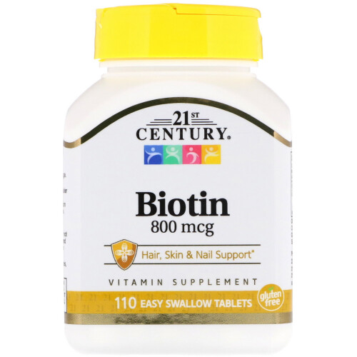 21st Century, Biotin, 800 mcg, 110 Easy Swallow Tabletten