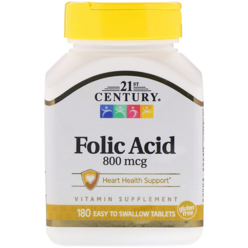 21St Century , Folic Acid, 800 Mcg, 180 Easy To Swallow Tablets