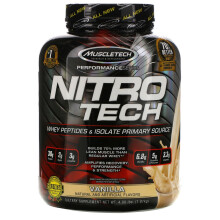 MuscleTech, Nitro Tech, Protéine de Lactosérum, Crème Vanille, 4 lb (1,81 kg)