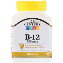 21st Century, B-12, 500 mcg, 110 Tabletten
