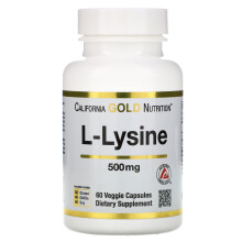 California Gold Nutrition, L-Lysine, 500 mg, 60 gélules végétales